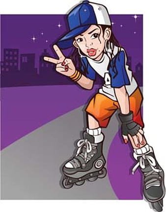 Шарж на роллерах