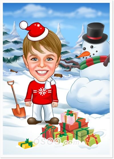 Шарж дети новый год