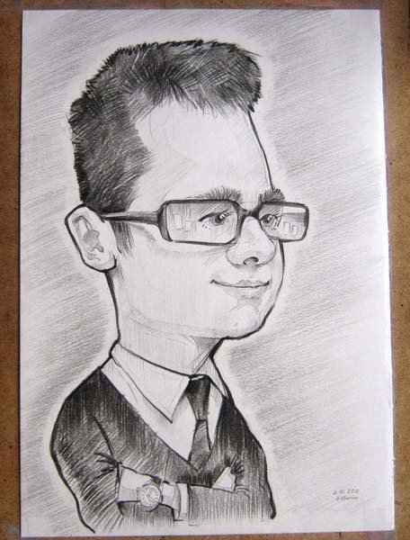 Карикатура мужчина в очках