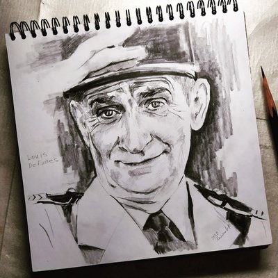 Шарж на Луи де Фюнеса