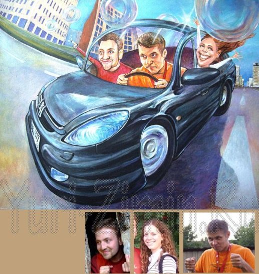 Шарж с машиной