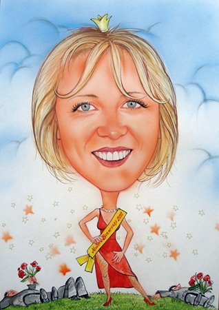 Шарж девушка с цветами