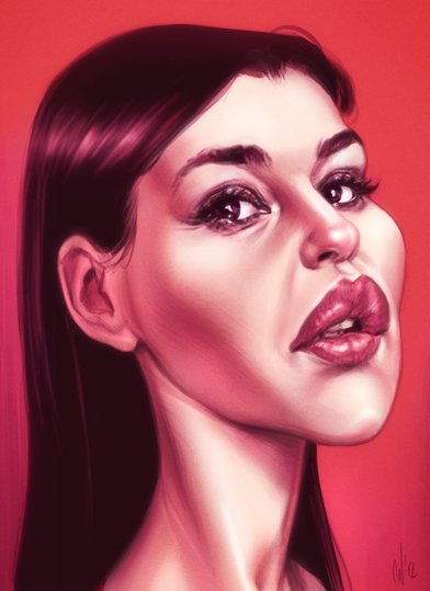 Моника Беллуччи портрет красками