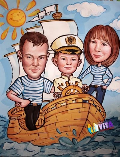 Семья на корабле