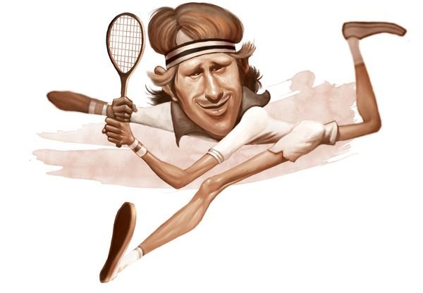 Теннисист карикатура