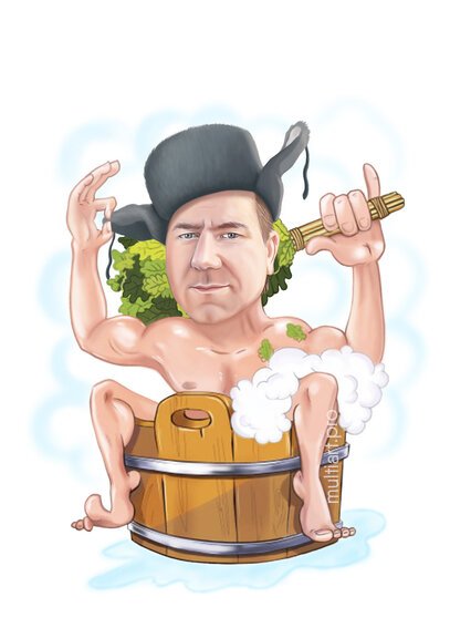 Банщик карикатура