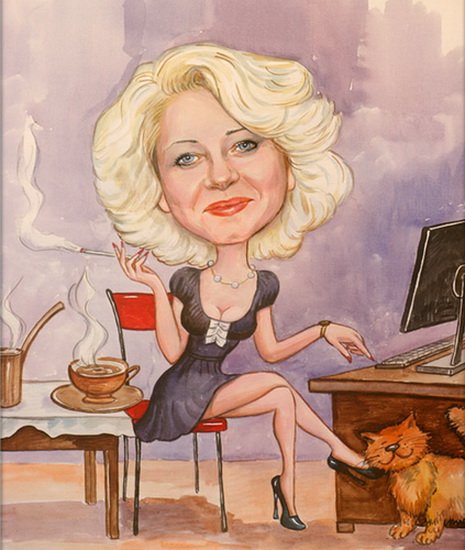 Шарж женщина в офисе