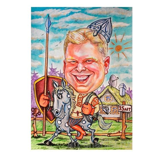 Шарж рыцарь на коне