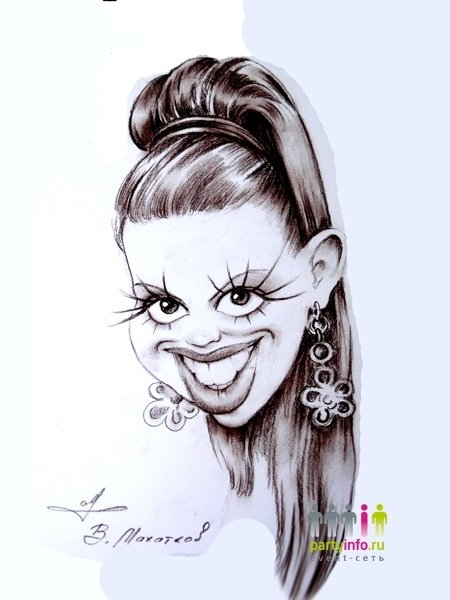 Шарж женщины карандашом