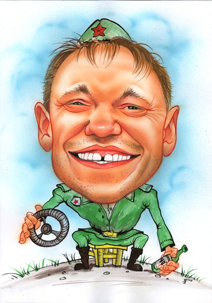 Шарж мужской военный