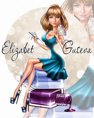 Бьюти шарж мастера маникюра с короткими волосами