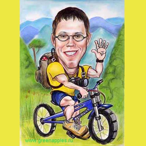 Дружеский шарж карандашом