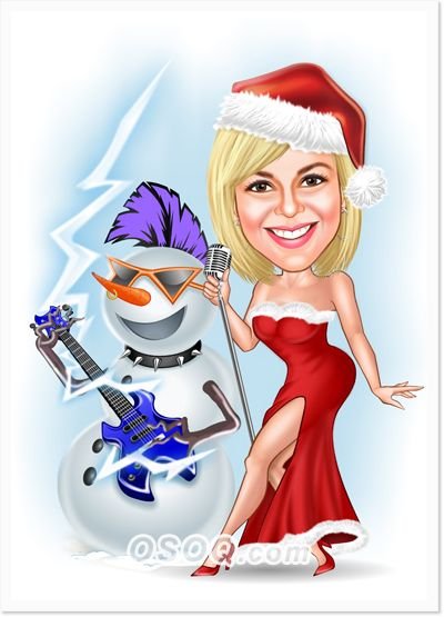 Шарж с новым годом девочка