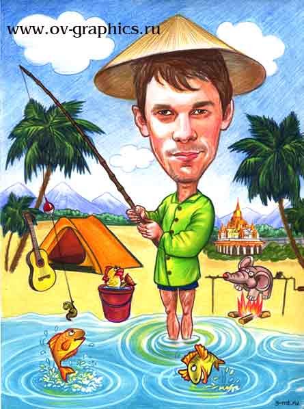 Шарж с пальмами