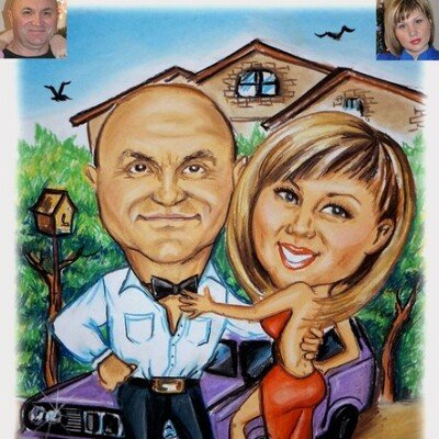 Шарж мужчина и женщина