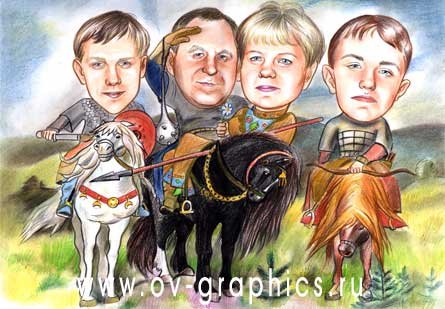 Шаржи в русском стиле