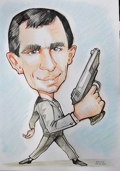 Шарж с пистолетом