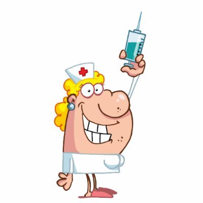 Карикатура доктор со шприцом