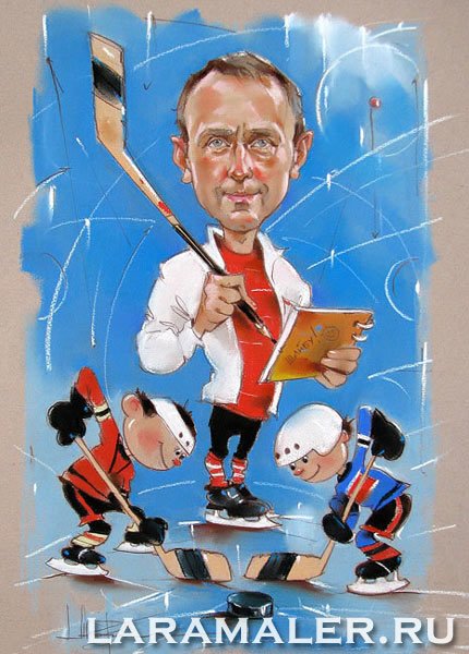Шарж хоккеист