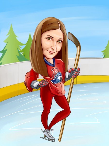 Шарж хоккеист