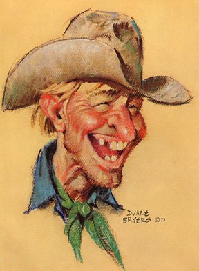 Шарж в ковбойской шляпе