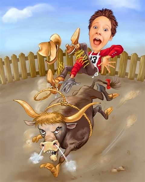 Веселый ковбой карикатура