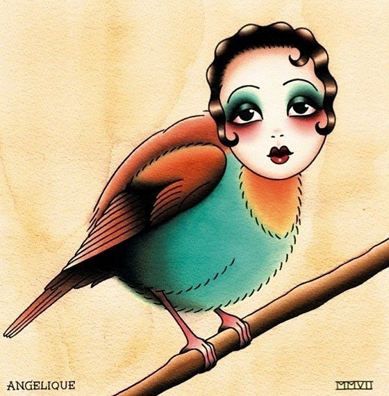 Птица арт карикатуры