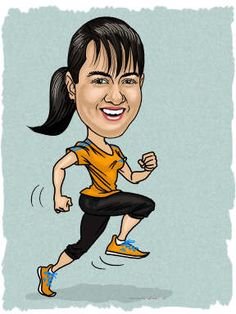 Шарж бегуна на финише