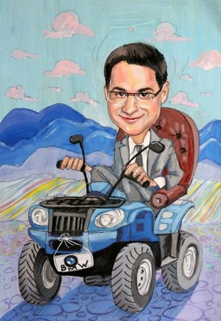 Шарж на квадроцикле