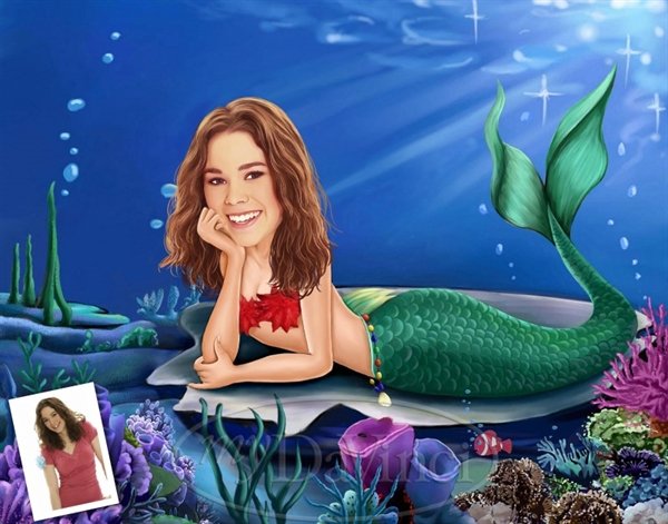 Шарж,карикатура Русалка