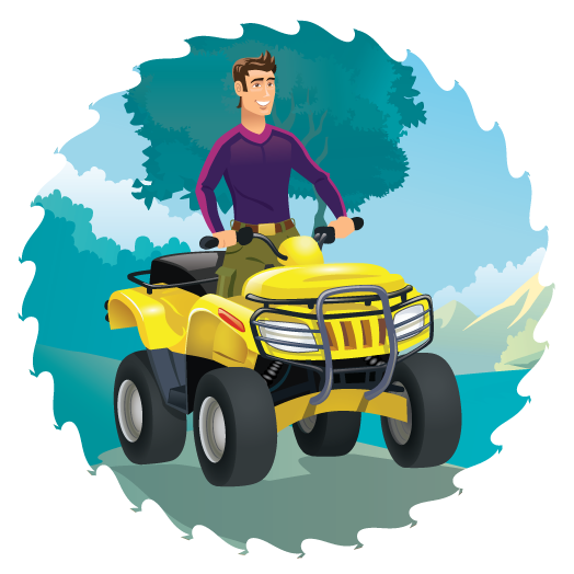 Шарж на квадроцикле