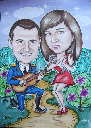 Шаржи охотник и рыболов