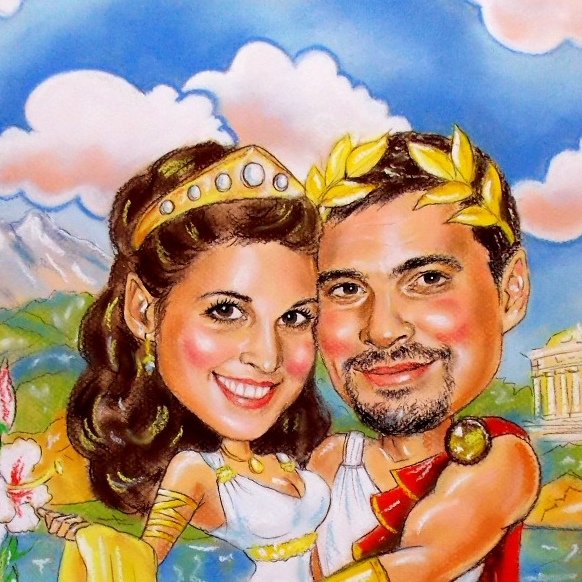 Шарж молодожены