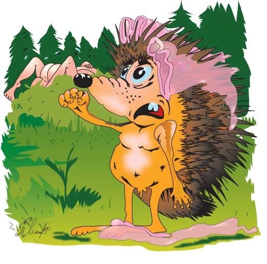 Ежик шарж