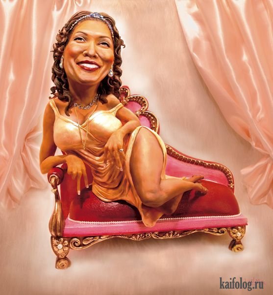 Шарж девушка в платье