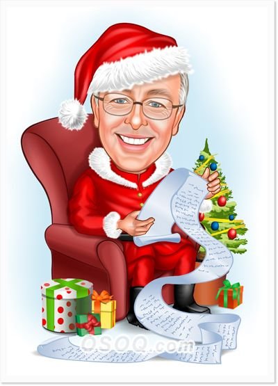 Шарж новогодний дед Мороз