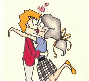 Поцелуй карикатура картинки