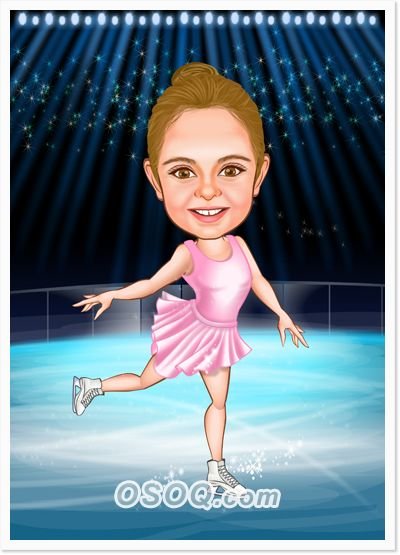 Фигуристка карикатура