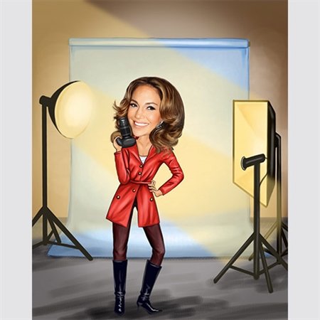 Мультяшный фотограф женщина