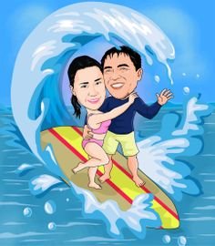 Шарж на серфе