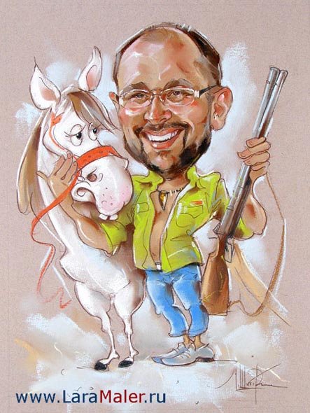Шарж в русском народном стиле