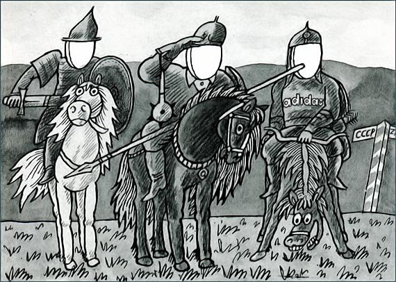 Картина три богатыря Васнецова черно белая