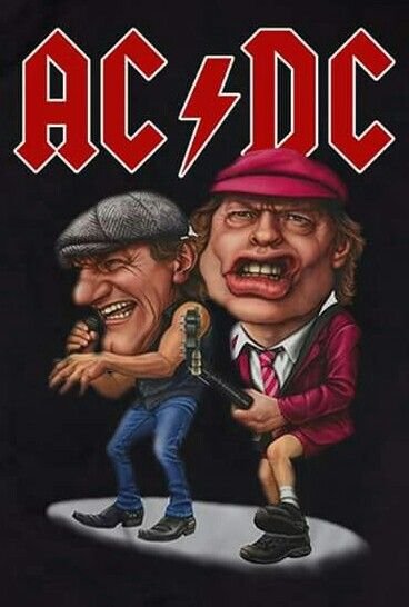 Карикатура на солиста AC DC