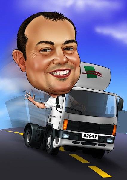 Шарж директор с машиной