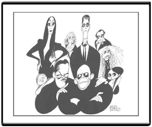 Смешная карикатура семейки Аддамс