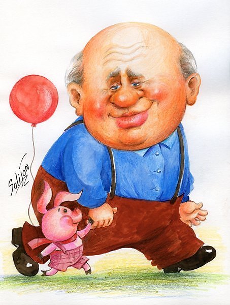 Шарж на Евгения Леонова