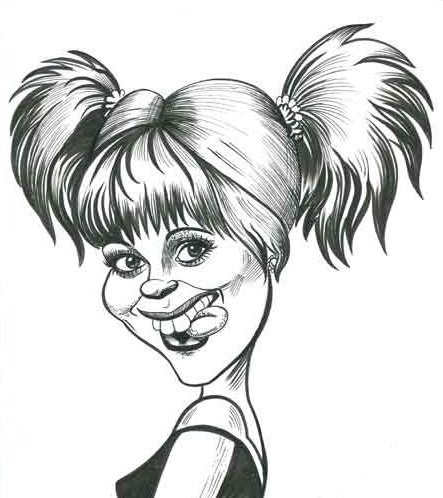 Шарж женщины карандашом