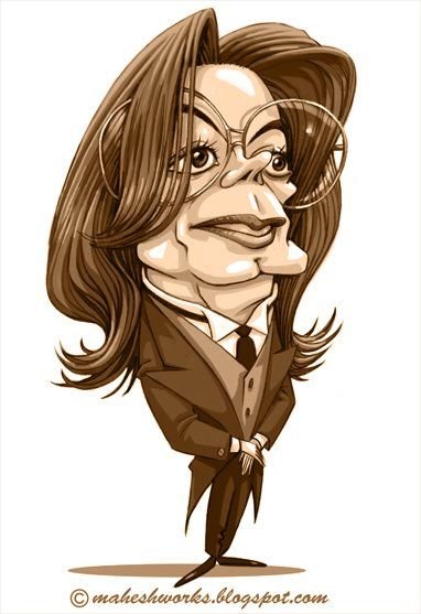 Шарж Майкл Джексон цветными карандашами