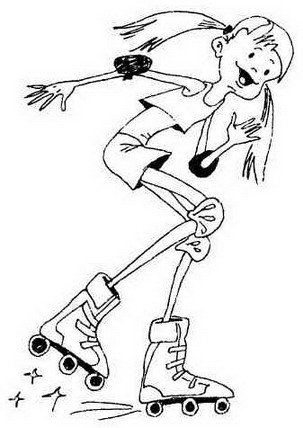 Кататься на роликах черно белые