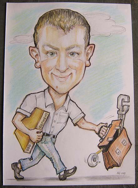 Шарж охотник в лодке